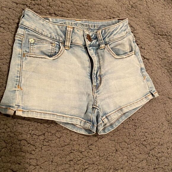 American Eagle Light Washed Jean Shorts Sz 0 - Picture 11 of 12